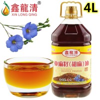 亞麻籽油4L熱榨胡麻油月子孕產(chǎn)婦嬰兒植物食用糧油鑫龍清廠家直銷